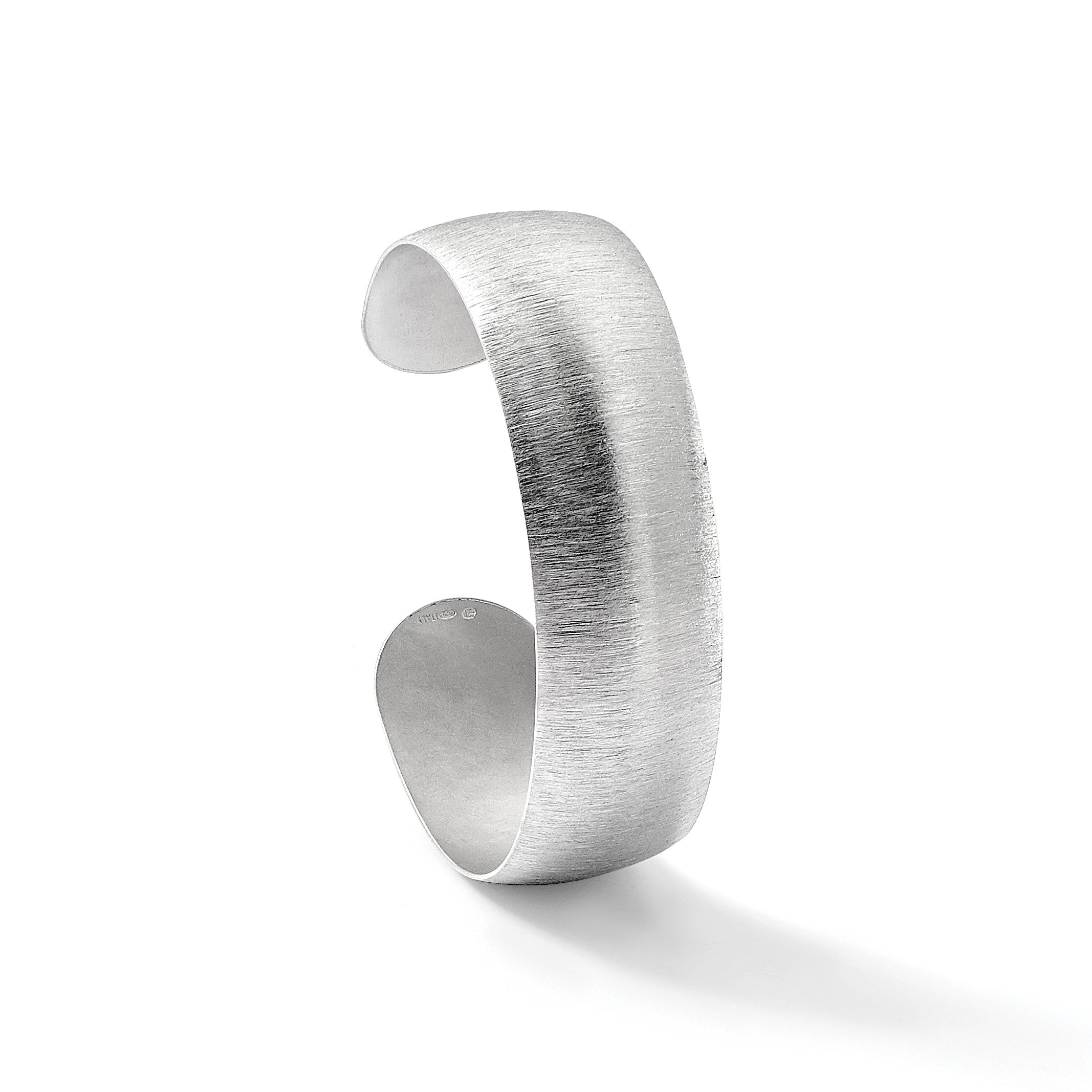 Sterlingsilber Rhodiniert Gebürstet Manschette Armreif