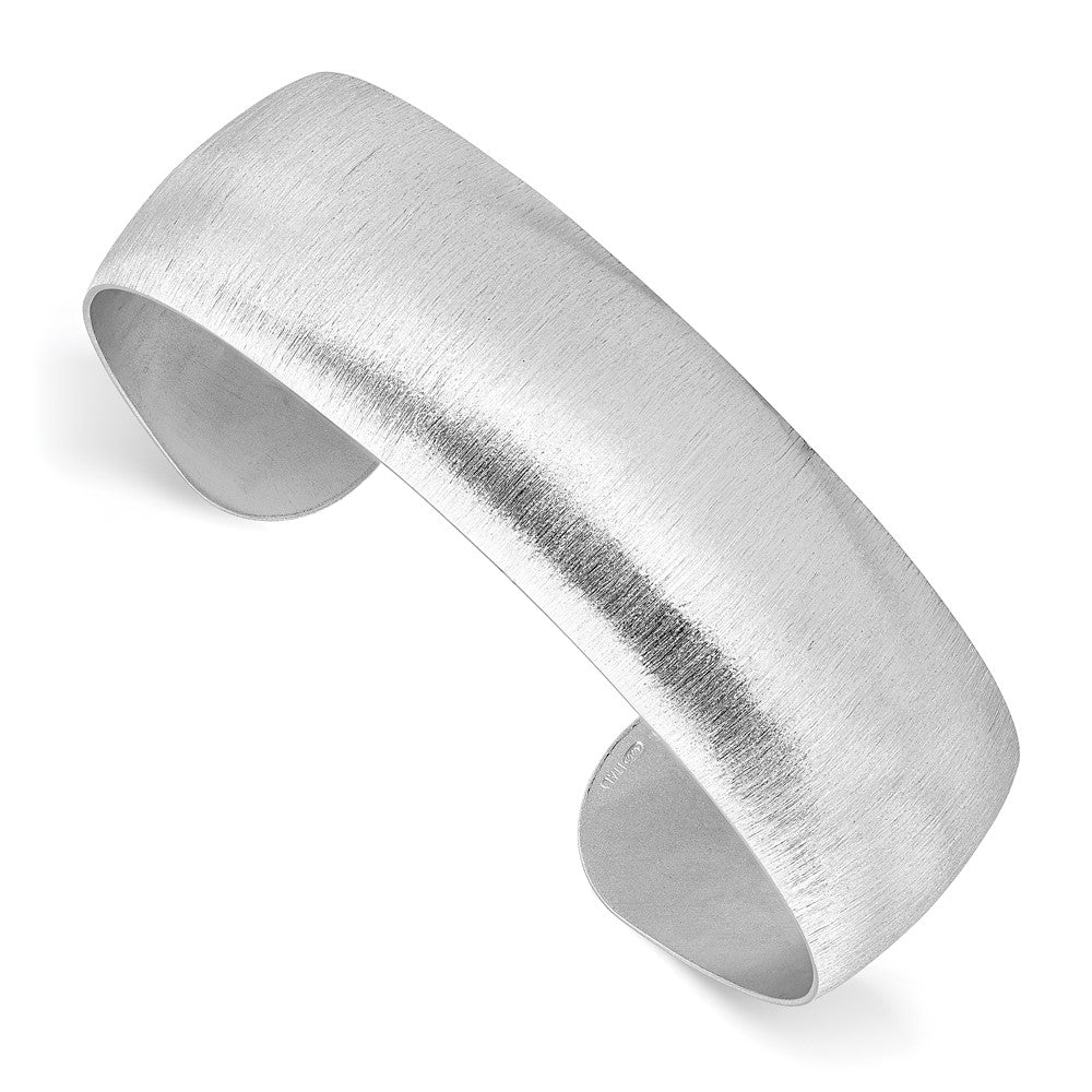 Sterlingsilber Rhodiniert Gebürstet Manschette Armreif