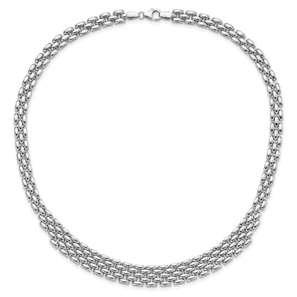Sterlingsilber Rhodiniert Poliert Fantasieglieder Halskette