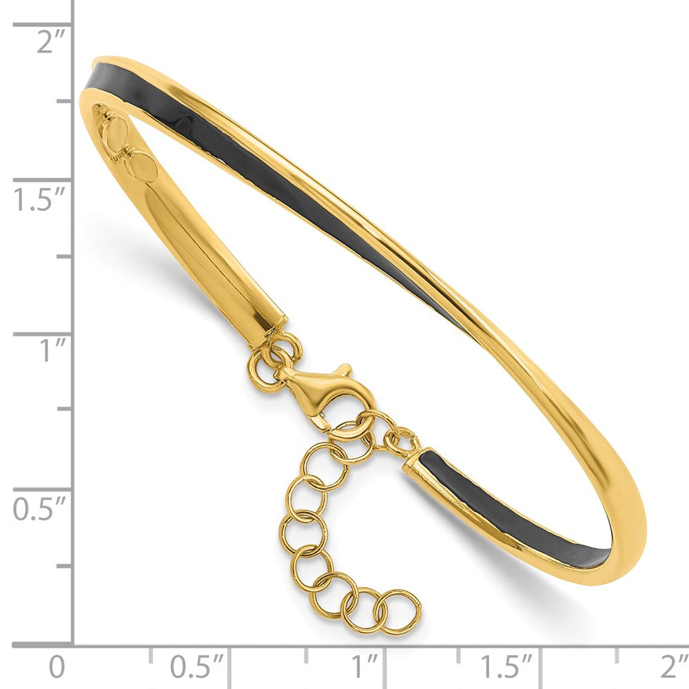 Sterlingsilber Goldfarben Blk Emaille 1 Zoll Verlängerung Kette Armreif