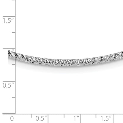 Sterlingsilber Rhodiniert Geflochten mit 2 Zoll. Verlängerung Halskette