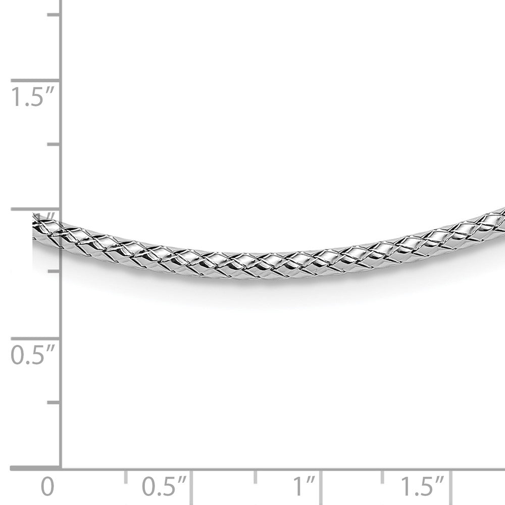 Sterlingsilber Rhodiniert Poliert Braid mit 2 Zoll. Verlängerung Halskette