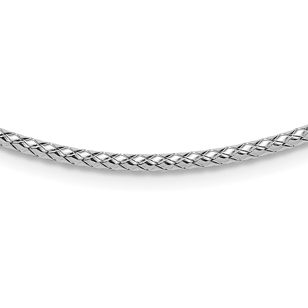 Sterlingsilber Rhodiniert Poliert Braid mit 2 Zoll. Verlängerung Halskette