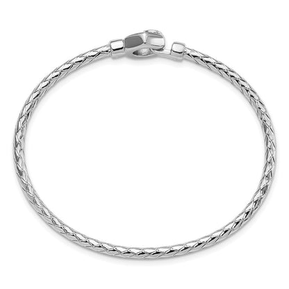 Sterlingsilber Rhodiniert Poliert Braid Haken Armreif