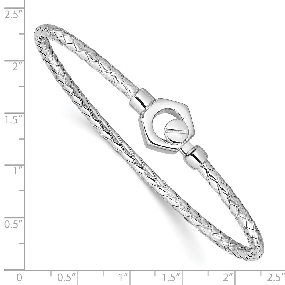 Sterlingsilber Rhodiniert Poliert Braid Haken Armreif