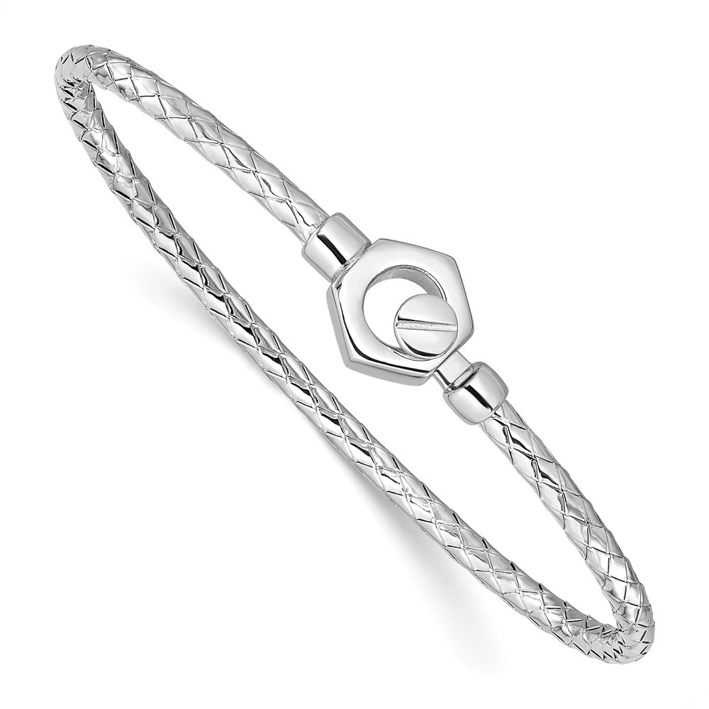 Sterlingsilber Rhodiniert Poliert Braid Haken Armreif