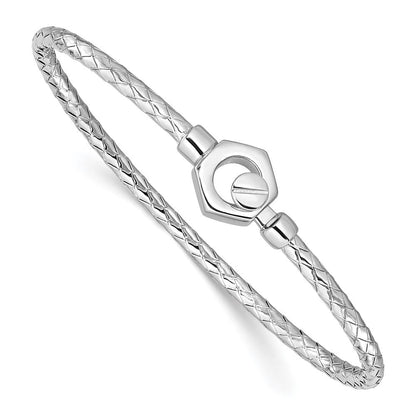 Sterlingsilber Rhodiniert Poliert Braid Haken Armreif