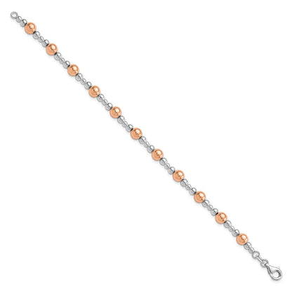 Sterlingsilber Rhodiniert / Roséfarben Gekugelt Armband