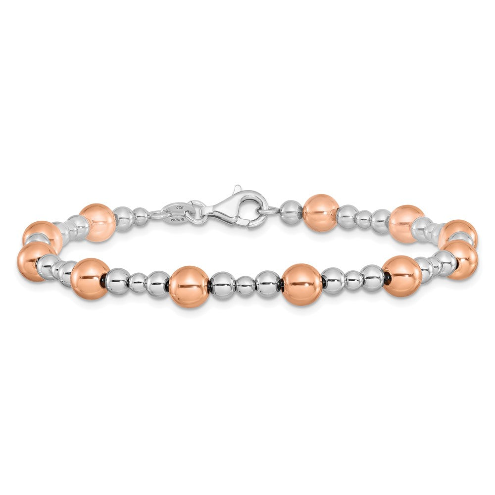 Sterlingsilber Rhodiniert / Roséfarben Gekugelt Armband