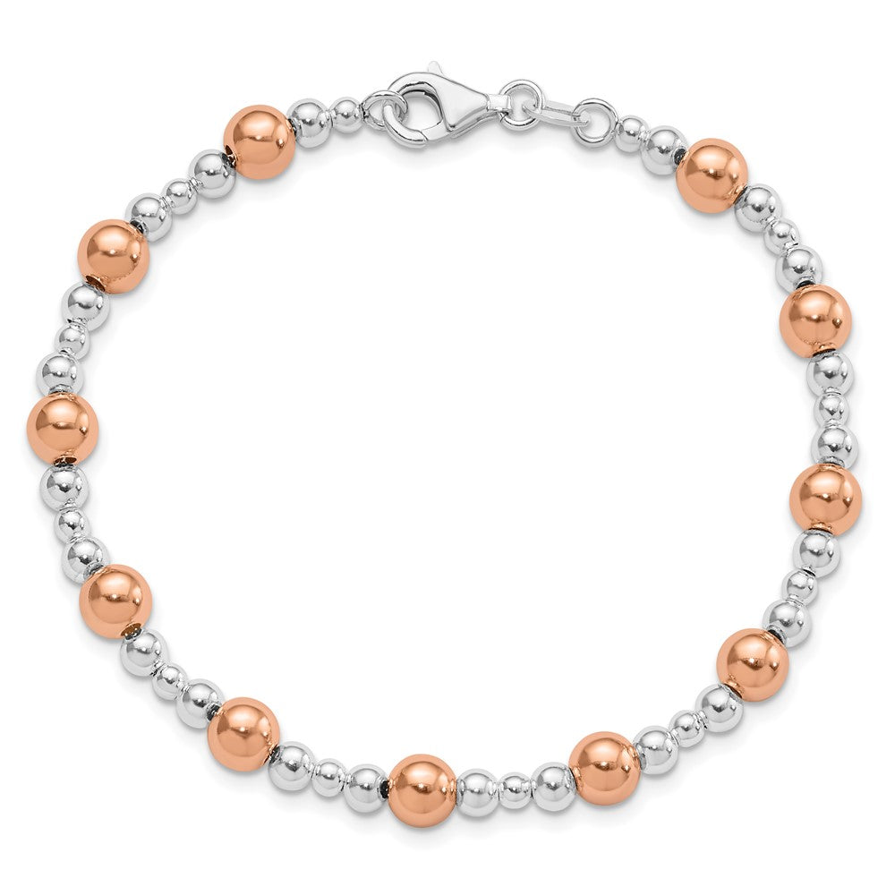 Sterlingsilber Rhodiniert / Roséfarben Gekugelt Armband