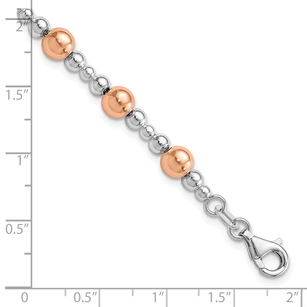 Sterlingsilber Rhodiniert / Roséfarben Gekugelt Armband