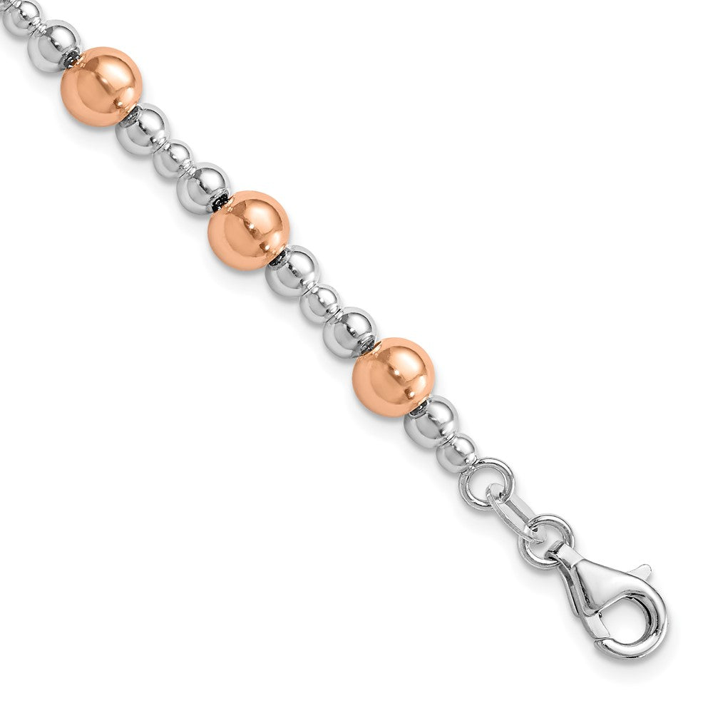 Sterlingsilber Rhodiniert / Roséfarben Gekugelt Armband