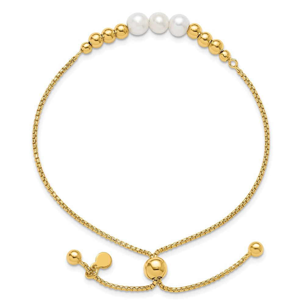 Vergoldet Sterlingsilber Plt Poliert Fwc Pearls Verstellbar Armband