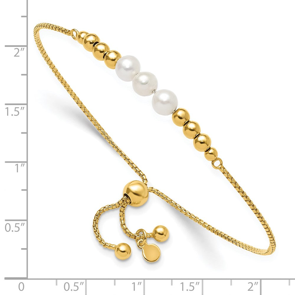 Vergoldet Sterlingsilber Plt Poliert Fwc Pearls Verstellbar Armband
