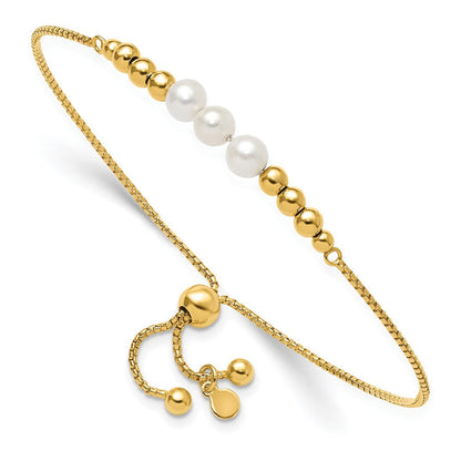 Vergoldet Sterlingsilber Plt Poliert Fwc Pearls Verstellbar Armband