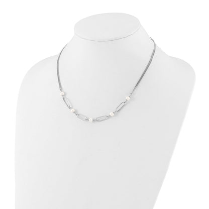 Sterlingsilber Rhodiniert Poliert Fwc Pearls 2 Zoll Verlängerung. Halskette