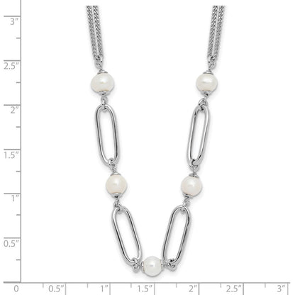 Sterlingsilber Rhodiniert Poliert Fwc Pearls 2 Zoll Verlängerung. Halskette