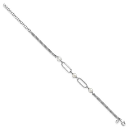 Sterlingsilber Rhodiniert Poliert Fwc Pearls 2 Zoll Verlängerung. Armband