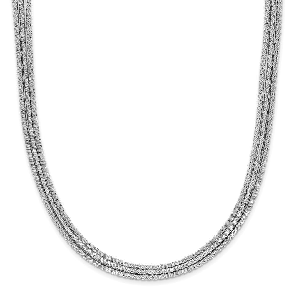 Sterlingsilber Rhodiniert Strukturiert 3 Strang Halskette