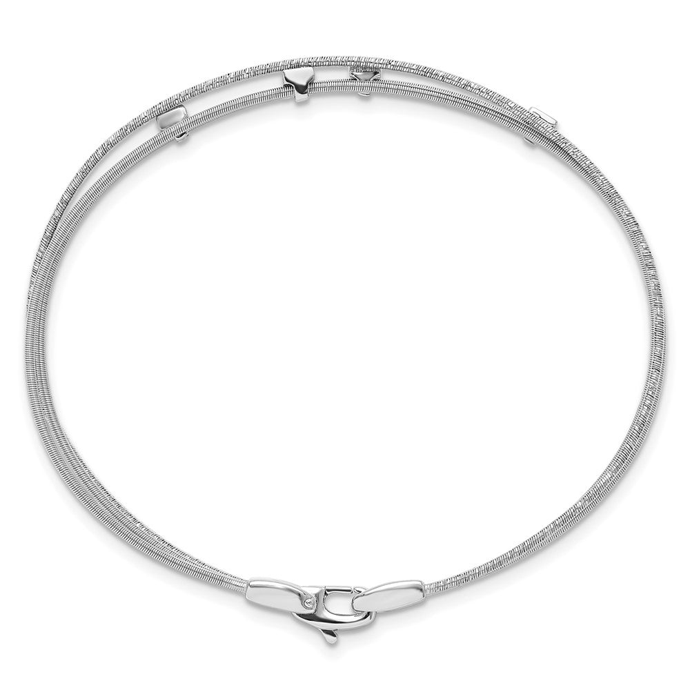 Sterlingsilber Rhodiniert Zirkonia Poliert und Strukturiert Armband
