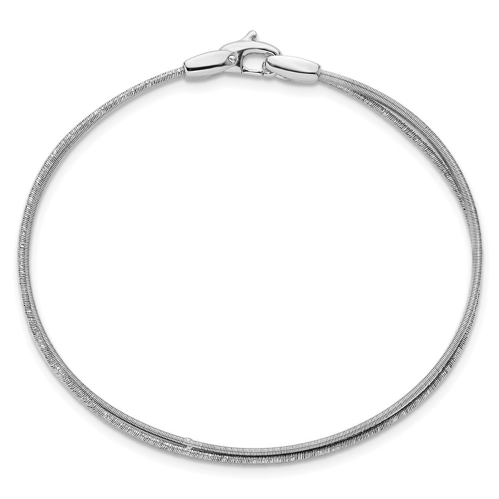Sterlingsilber Rhodiniert Poliert und Strukturiert Armband