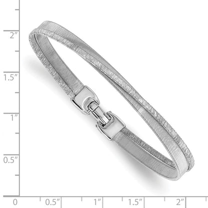 Sterlingsilber Rhodiniert Poliert und Strukturiert Armband