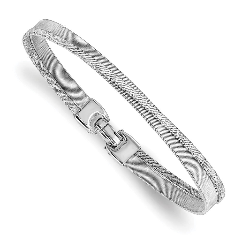 Sterlingsilber Rhodiniert Poliert und Strukturiert Armband