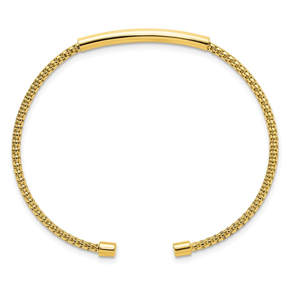 Vergoldet Sterlingsilber Poliert und Strukturiert Manschette Armband