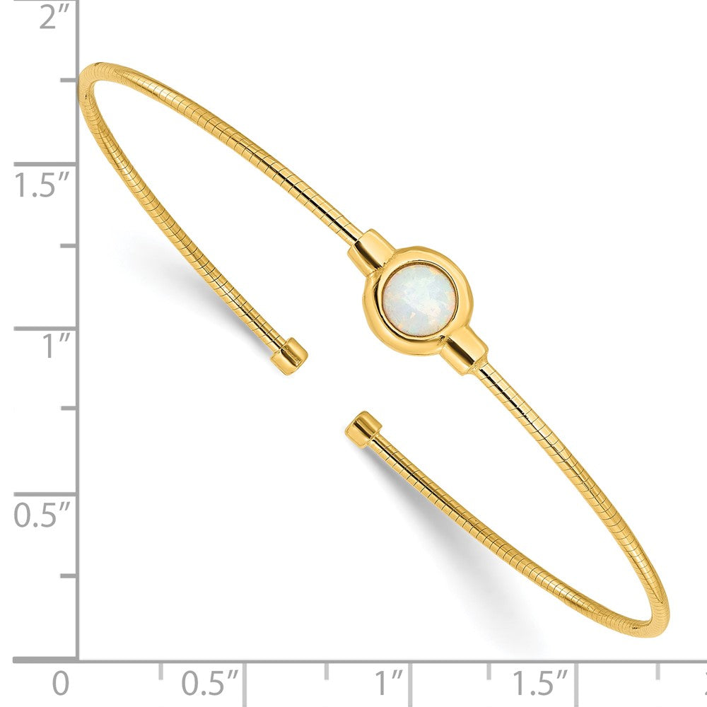 Vergoldet Sterlingsilber Poliert Opal Manschette Armband