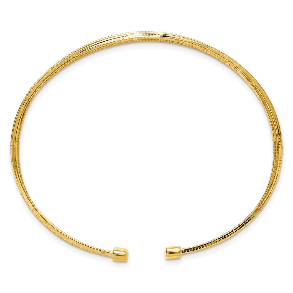 Vergoldet Sterlingsilber Poliert und Strukturiert Manschette Armband