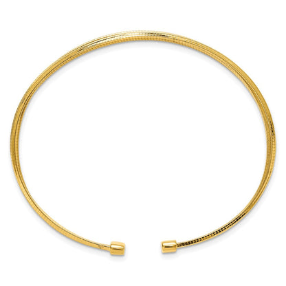 Vergoldet Sterlingsilber Poliert und Strukturiert Manschette Armband