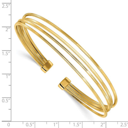 Vergoldet Sterlingsilber Poliert und Strukturiert Manschette Armband