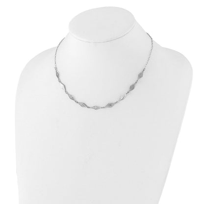 Sterlingsilber Ss Rhodiniert Poliert und Scratch Finish mit 1 Zoll Verlängerung. Halskette