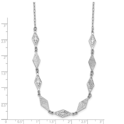 Sterlingsilber Ss Rhodiniert Poliert und Scratch Finish mit 1 Zoll Verlängerung. Halskette