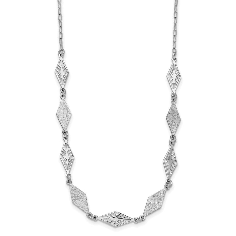 Sterlingsilber Ss Rhodiniert Poliert und Scratch Finish mit 1 Zoll Verlängerung. Halskette