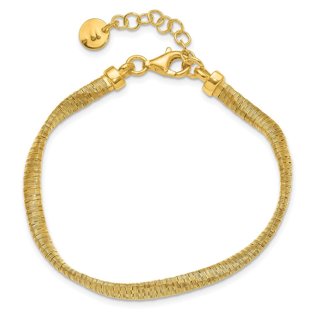 Vergoldet Sterlingsilber Pl Gedreht Texture Wrapped 1 Zoll Verlängerung. Armband
