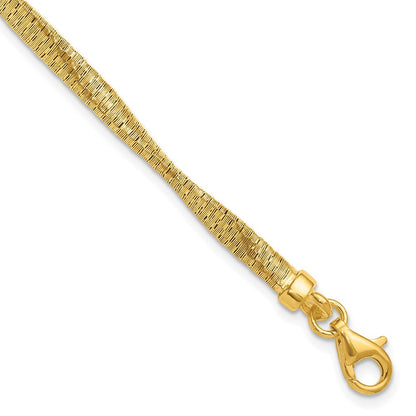 Vergoldet Sterlingsilber Pl Gedreht Texture Wrapped 1 Zoll Verlängerung. Armband