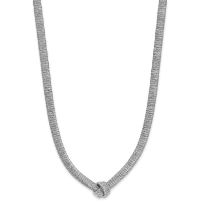Sterlingsilber Rhod Platin Texture Wrapped Knoten 2 Zoll Verlängerung. Halskette