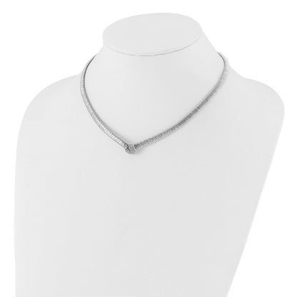 Sterlingsilber Rhod Platin Texture Wrapped Knoten 2 Zoll Verlängerung. Halskette