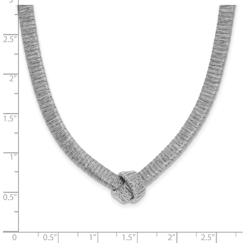 Sterlingsilber Rhod Platin Texture Wrapped Knoten 2 Zoll Verlängerung. Halskette