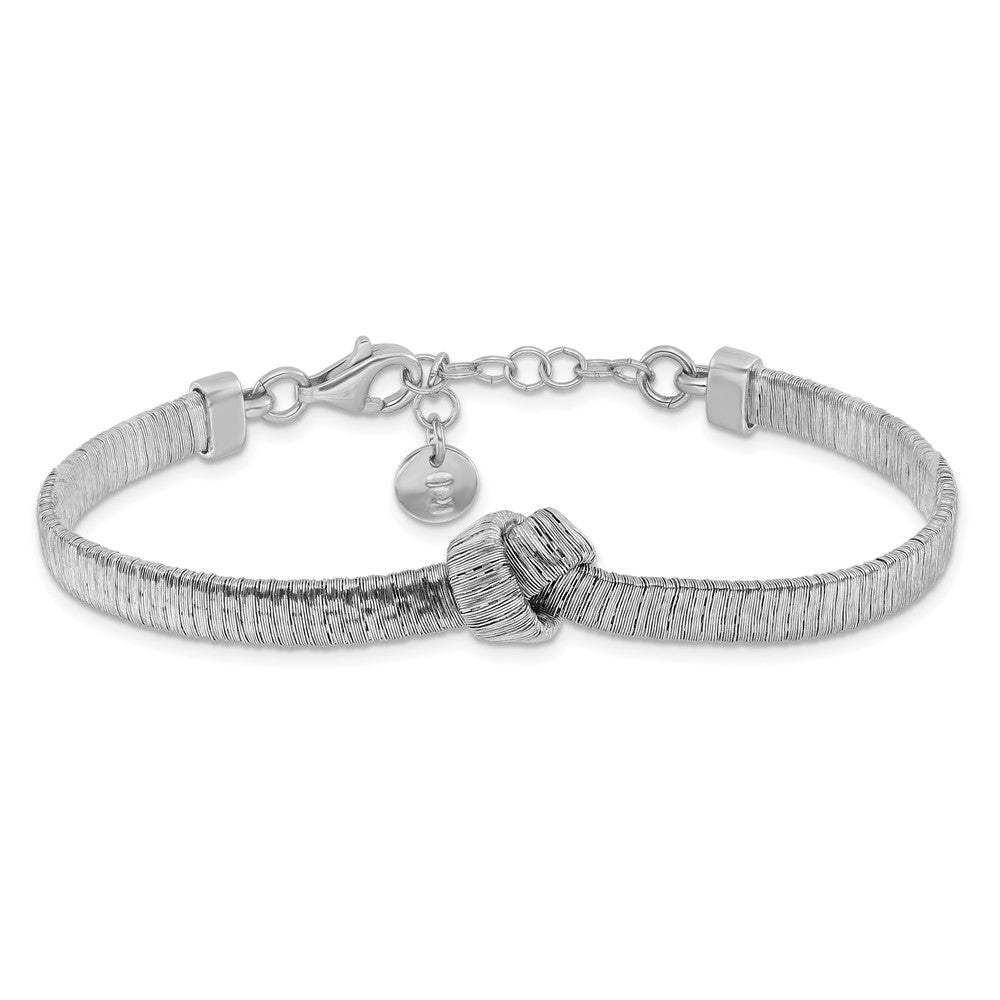 Sterlingsilber Rhodiniert Platte Texture Wrapped Knoten 1 Zoll Verlängerung. Armband
