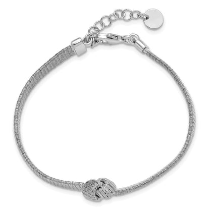 Sterlingsilber Rhodiniert Platte Texture Wrapped Knoten 1 Zoll Verlängerung. Armband