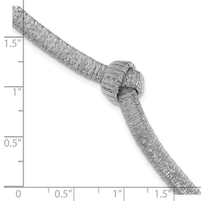 Sterlingsilber Rhodiniert Platte Texture Wrapped Knoten 1 Zoll Verlängerung. Armband