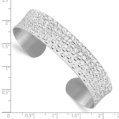 Sterlingsilber Rhodiniert Strukturiert Armreif