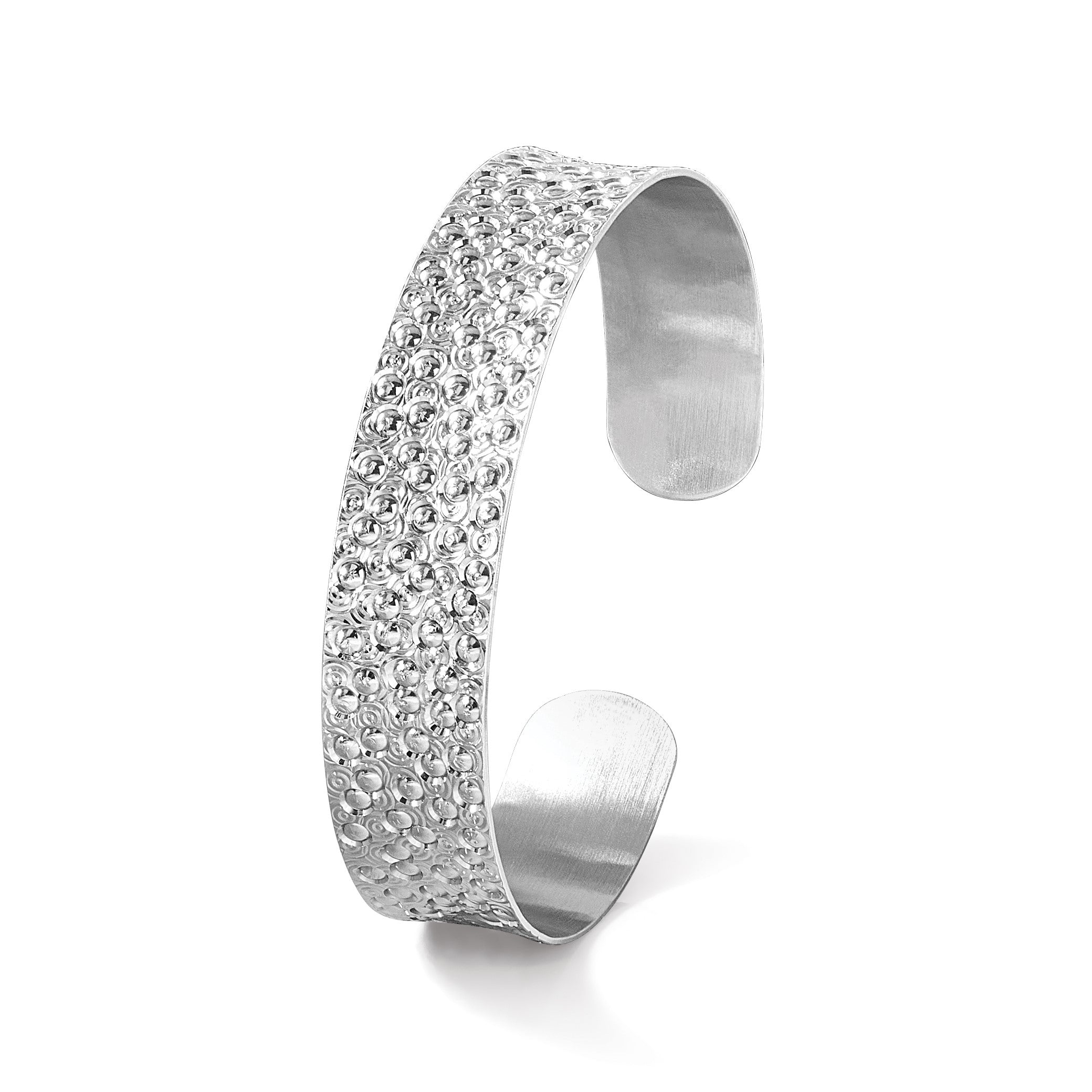 Sterlingsilber Rhodiniert Strukturiert Armreif