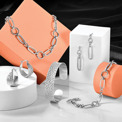 Sterlingsilber Rhodiniert Strukturiert Armreif