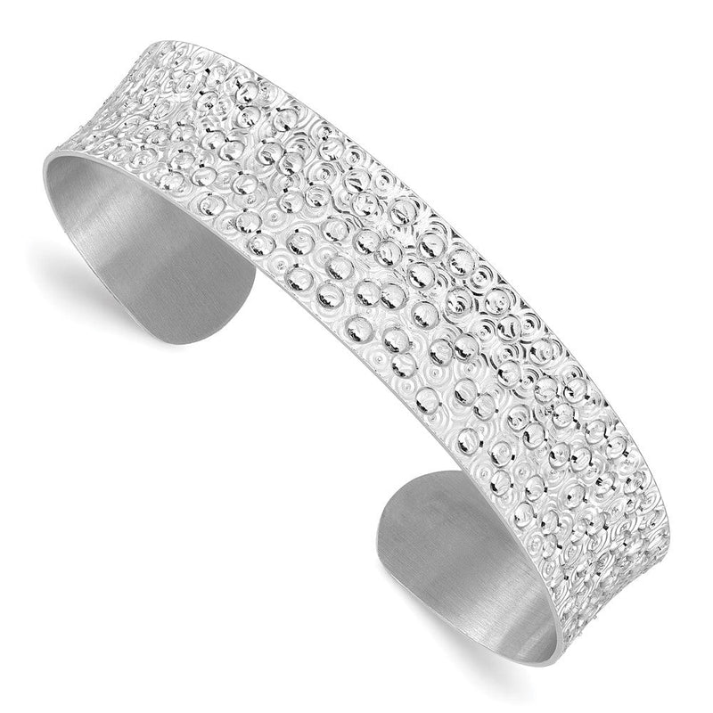 Sterlingsilber Rhodiniert Strukturiert Armreif