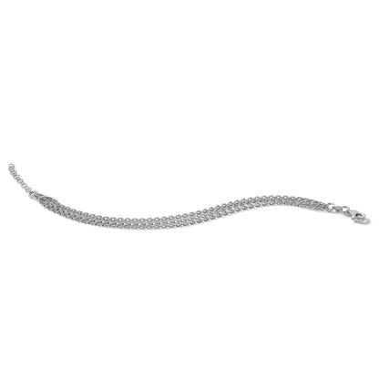 Sterlingsilber Rhodiniert Poliert 3 Strang 1 Zoll Verlängerung. Armband
