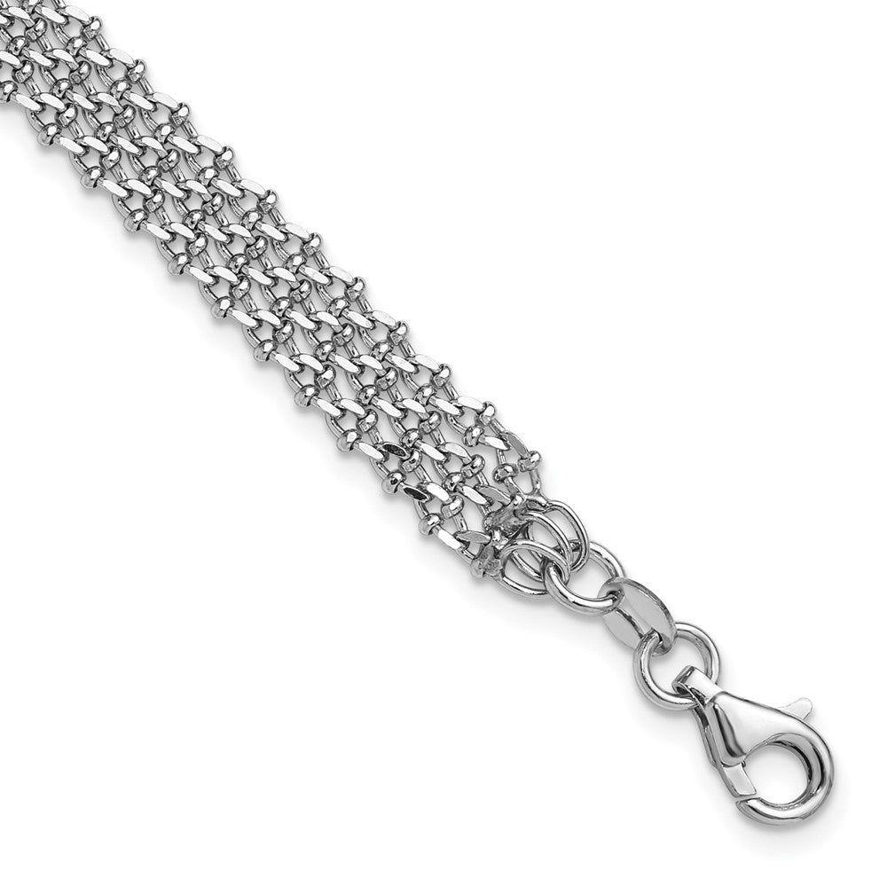 Sterlingsilber Rhodiniert Poliert 3 Strang 1 Zoll Verlängerung. Armband