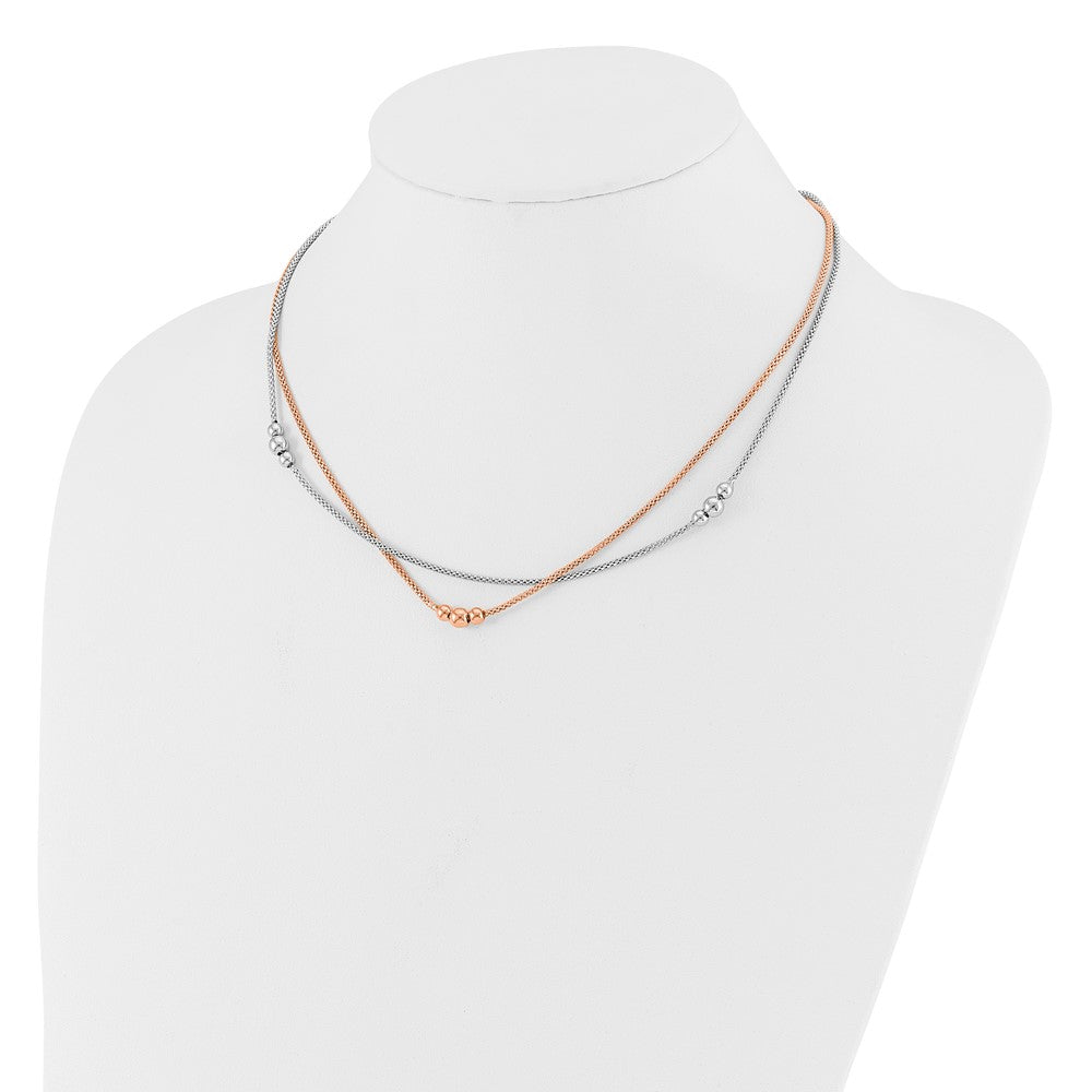Sterlingsilber Rhodium und Roséfarben 1.75 Zoll Verlängerung. Halskette